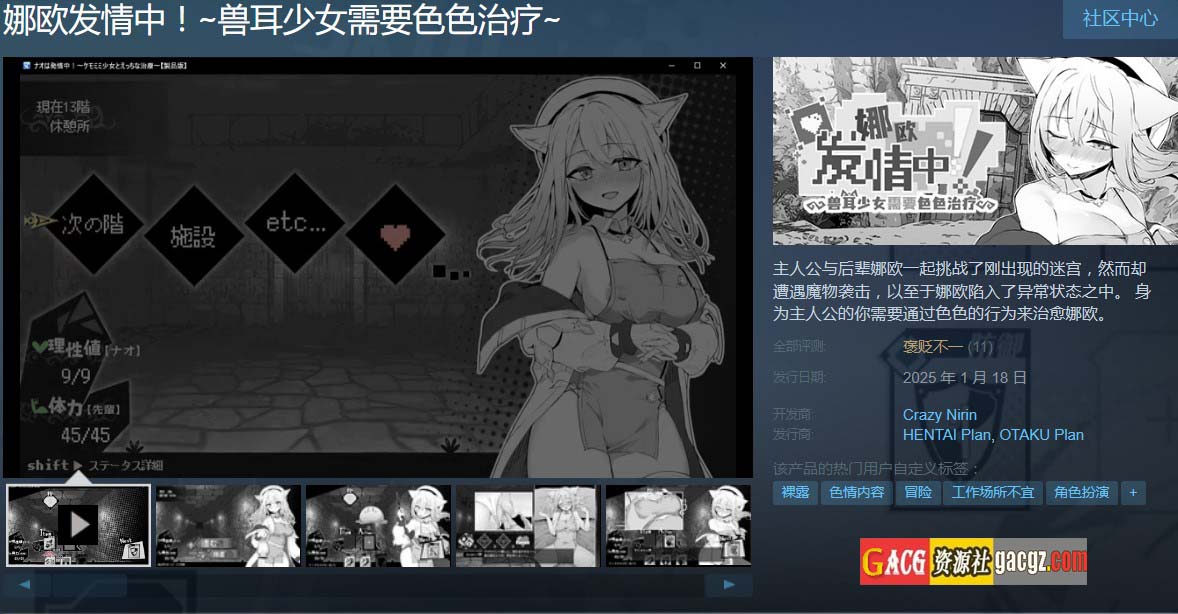 娜欧发情中！~兽耳少女需要色色治疗~官方中文步兵版+存档-acg游戏姬